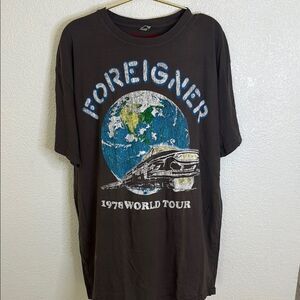 NWOT- Foreigner World Tour Graphic Black T-Shirt- Size XXL